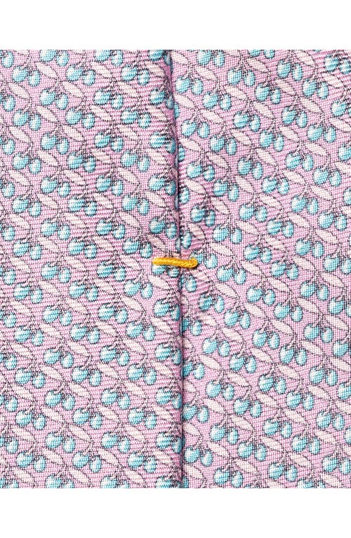 Eton Cherries Print Silk Tie In Medium Pink