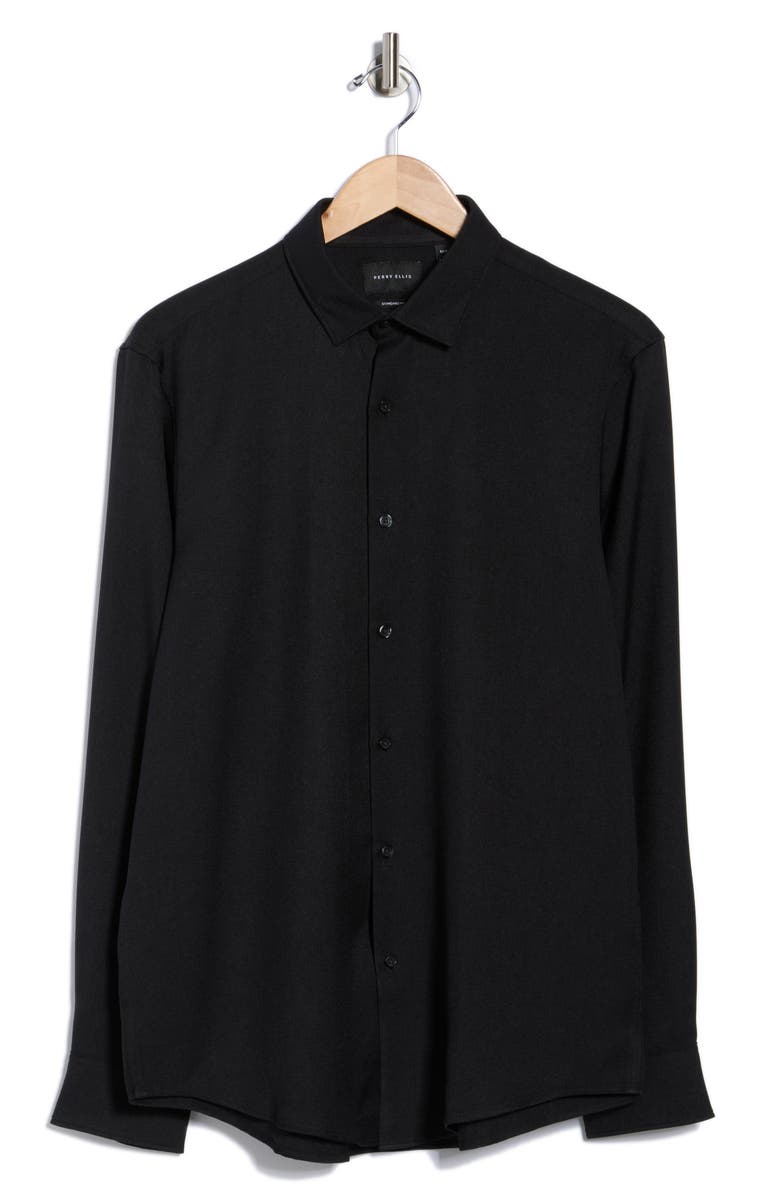 Perry Ellis Standard Fit Dress Shirt, Alternate, color, Black