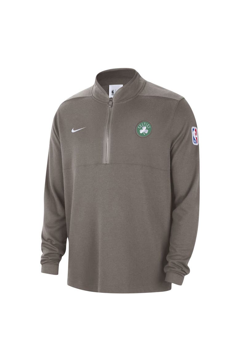 Men's Nike Olive Boston Celtics Authentic Performance Half-Zip Jacket, Alternate, color, Olive