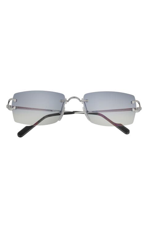 56mm Rimless Rectangular Sunglasses