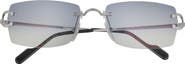 Cartier 56mm Rimless Rectangular Sunglasses