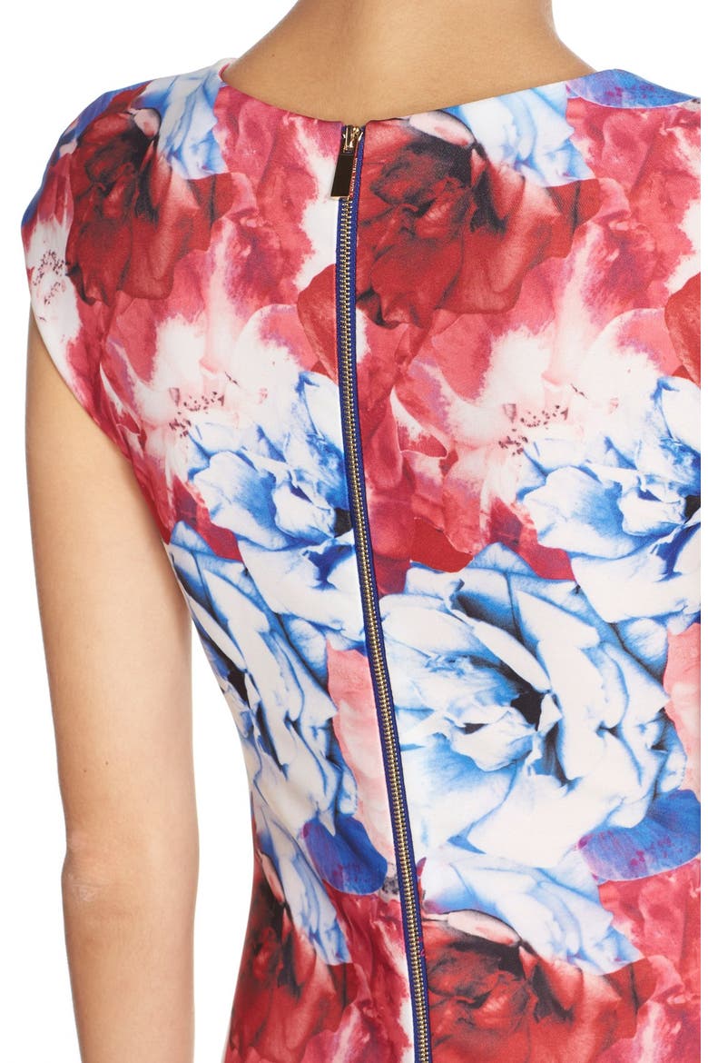 Floral Print Stretch Midi Dress, Alternate, color, PRINT