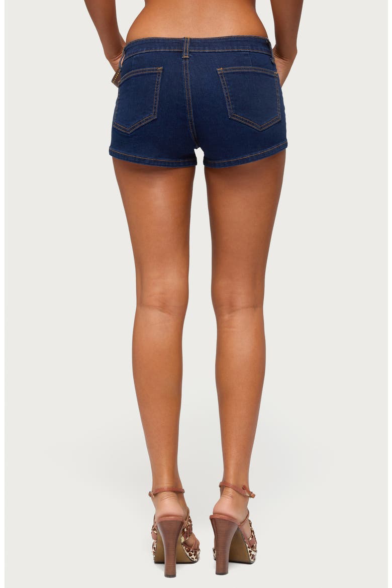 Alita Low Rise Denim Micro Shorts, Alternate, color, DARK-BLUE