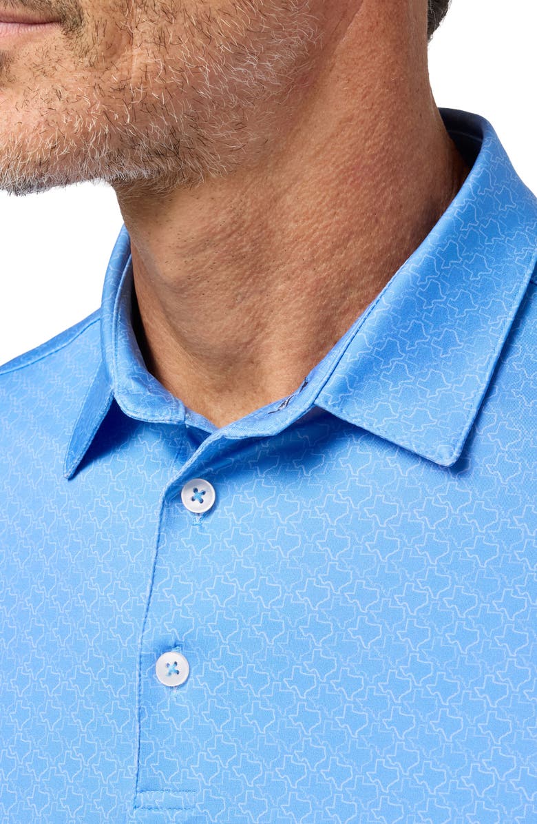 Mizzen+Main Versa Trim Fit Performance Golf Polo, Alternate, color, Skyline Blue Texas Forever