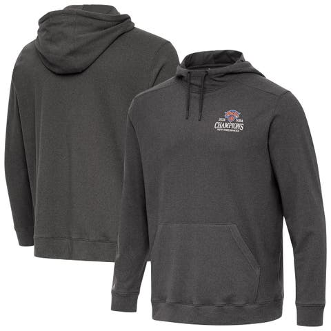 Men's Antigua Black New York Knicks 2026 NBA Finals Champions Wordmark Cloud Hoodie