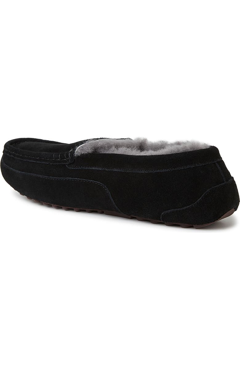 DEARFOAMS Fireside Melbourne Genuine Shearling Moccasin Slipper, Alternate, color, Black