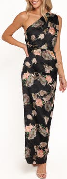 Petal & Pup Nadia One-Shoulder Floral Gown