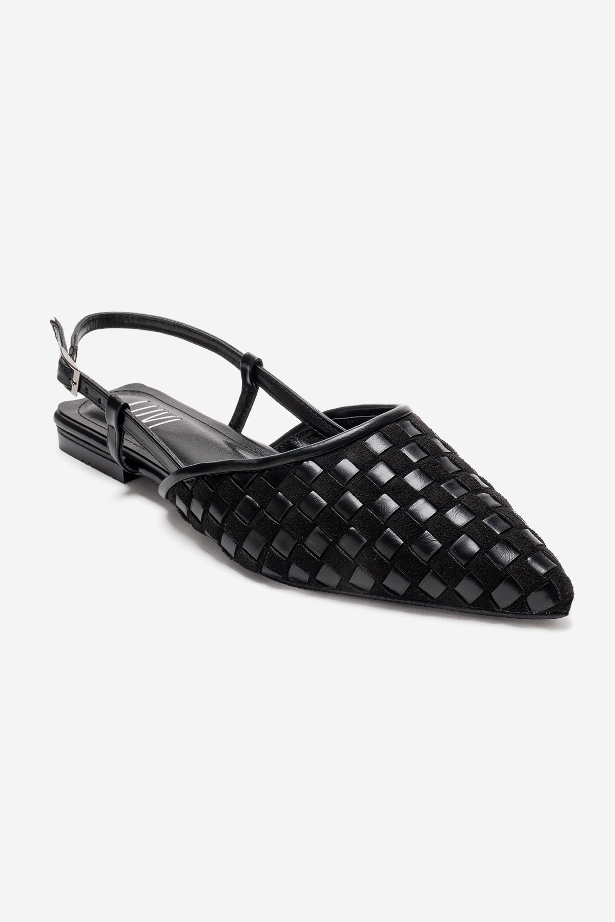 Prologue Shoes Chanda Pointed Toe Woven Sandal, Main, color, Black