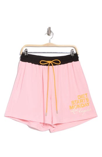 Diet Starts Monday Drawstring Mesh Shorts In Pink