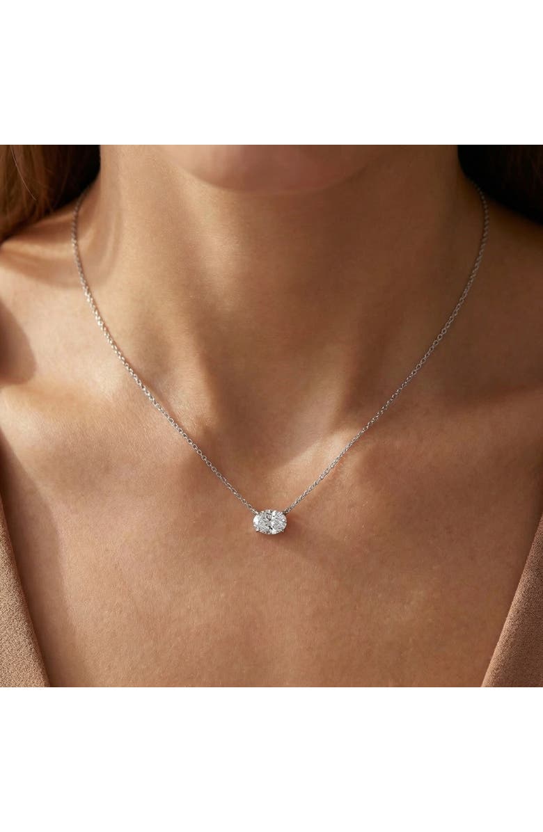 Bliss Diamond Certified 2Ct Diamond Oval Solitaire Pendant 14k Gold 18" Womens Chain Lab Grown, Alternate, color, Yellow Gold