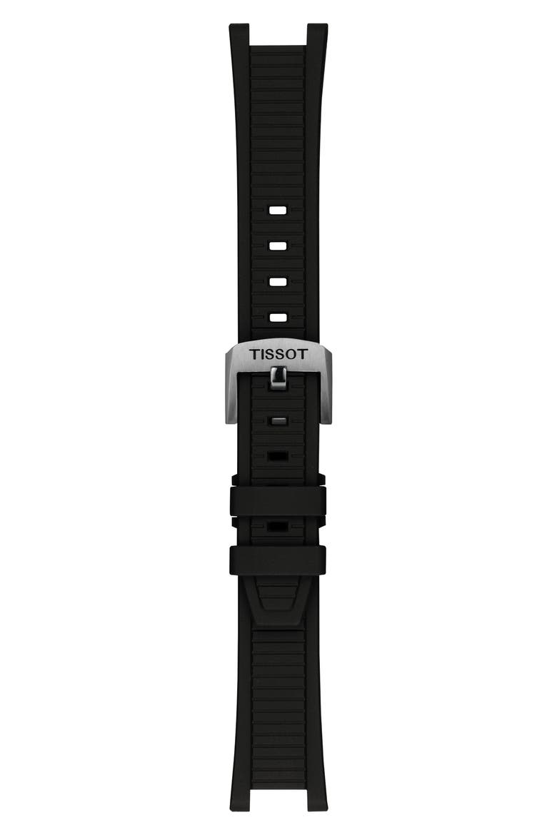 T-Race Chronograph Silicone Strap Watch, 38mm, Alternate, color, BLACK