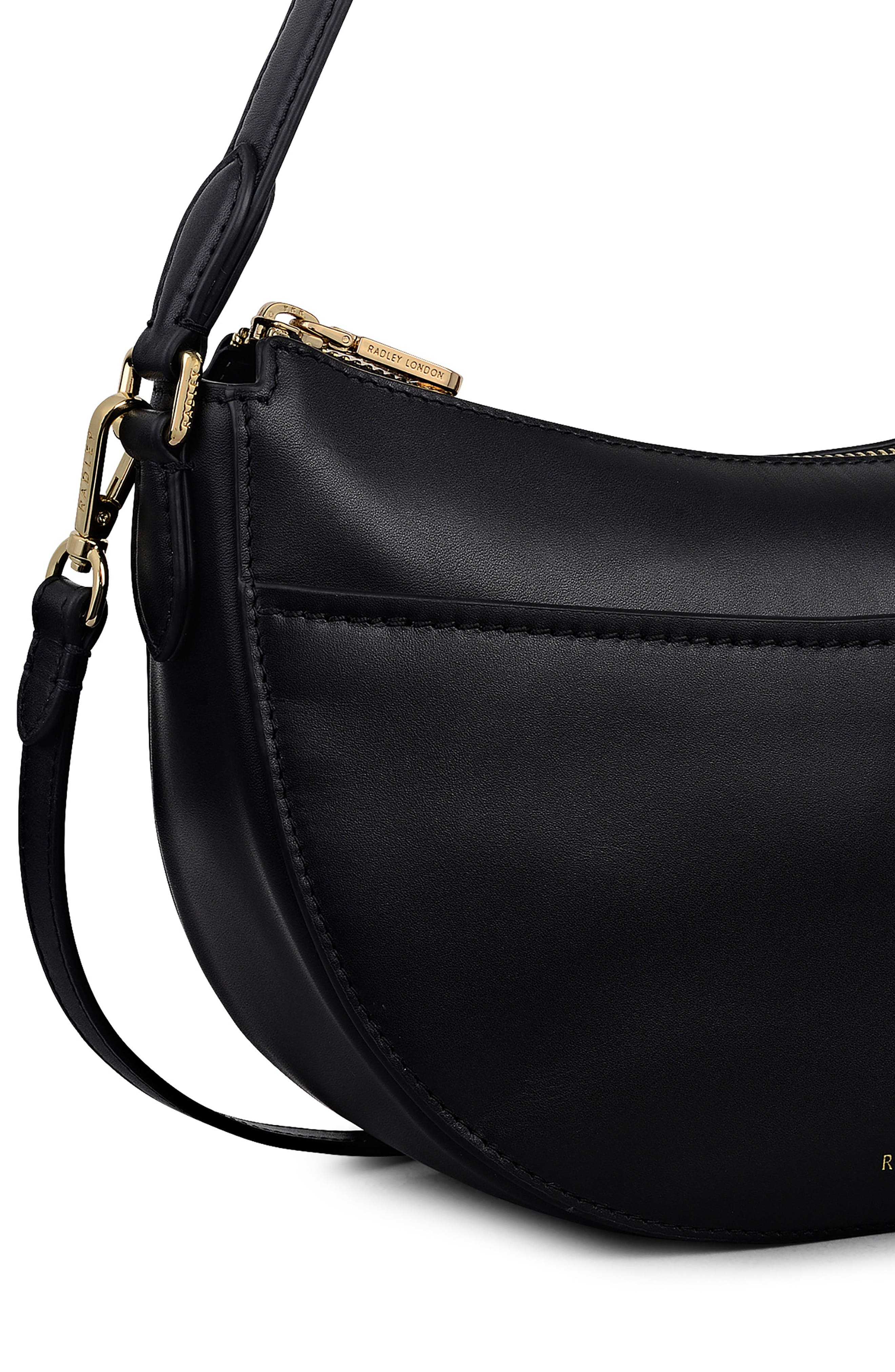 Radley Portland Way Leather Shoulder Bag, Alternate, color, Black