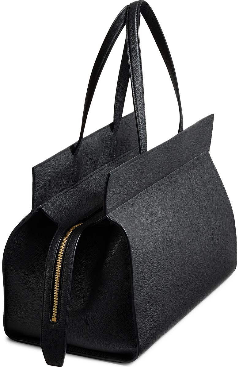 Khaite Crosby Leather Tote, Alternate, color, Black