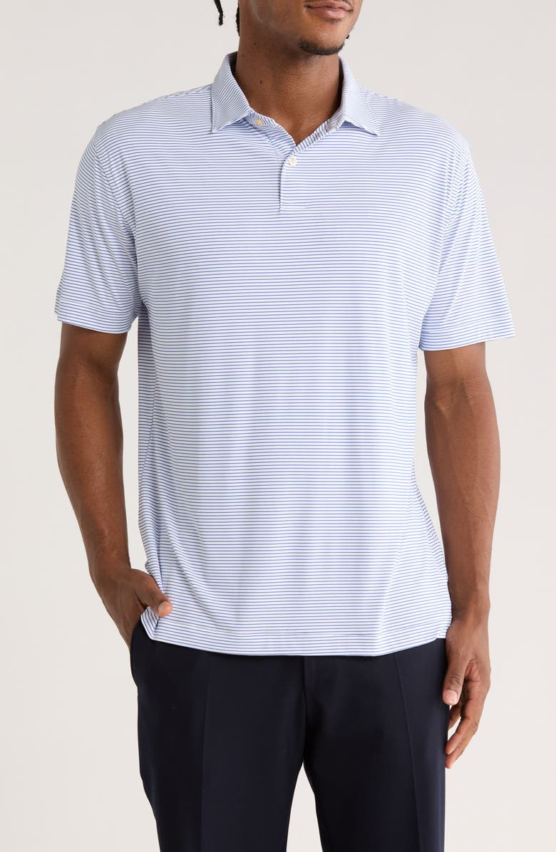 Peter Millar Featherweight Stripe Performance Polo, Main, color, White