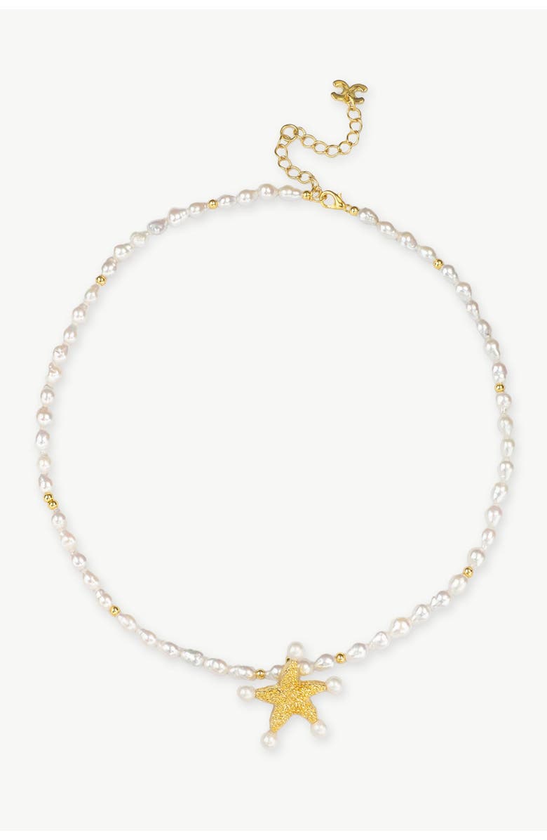 Classicharms Lila Starfish Keshi Pearl Pendant Necklace, Main, color, Gold