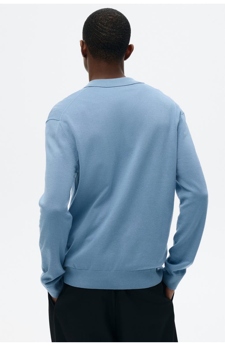 H&M Regular Fit Fine-knit Polo Shirt, Alternate, color, Blue
