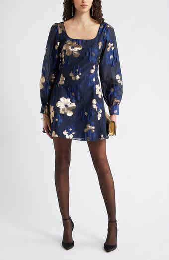 Chelsea28 Metallic Floral Jacquard Minidress