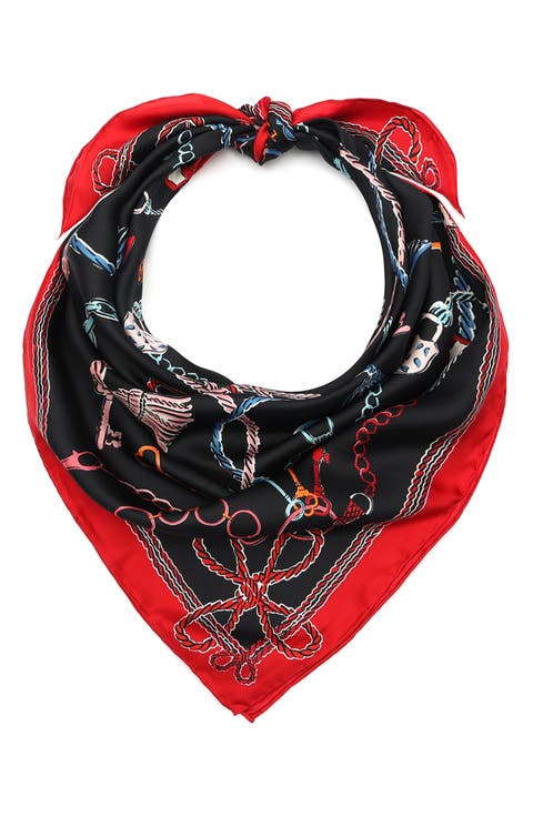lock and key silk square scarf