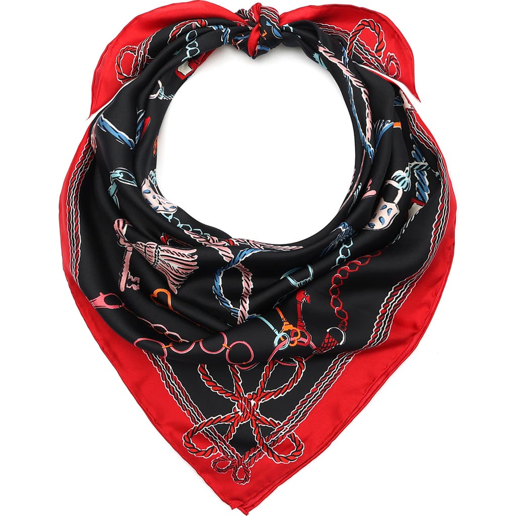 Kate Spade New York Lock And Key Silk Square Scarf In Planetary Navy