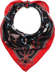 Kate Spade New York lock and key silk square scarf