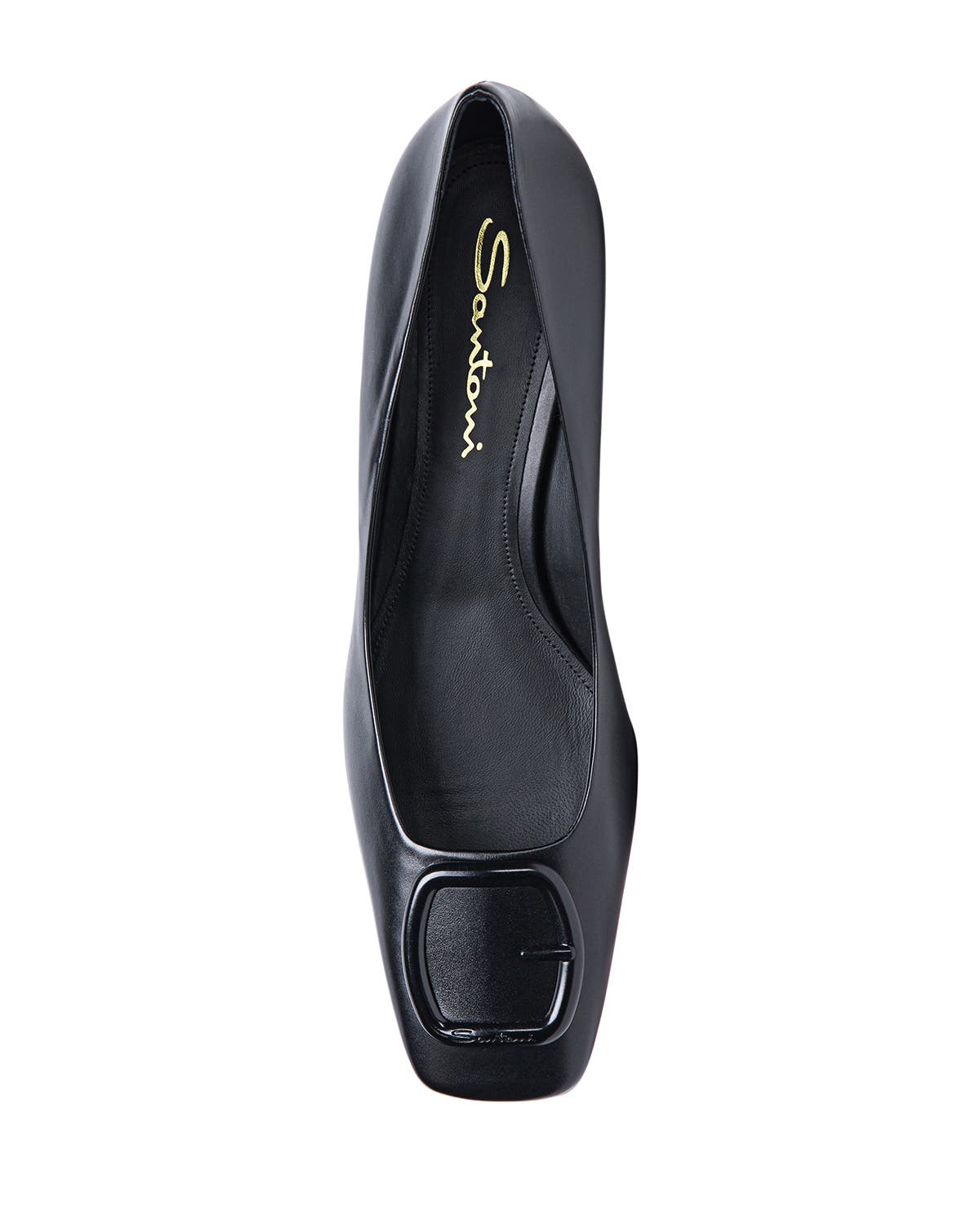 Santoni Women's leather mid-heel pump, Alternate, color, Black