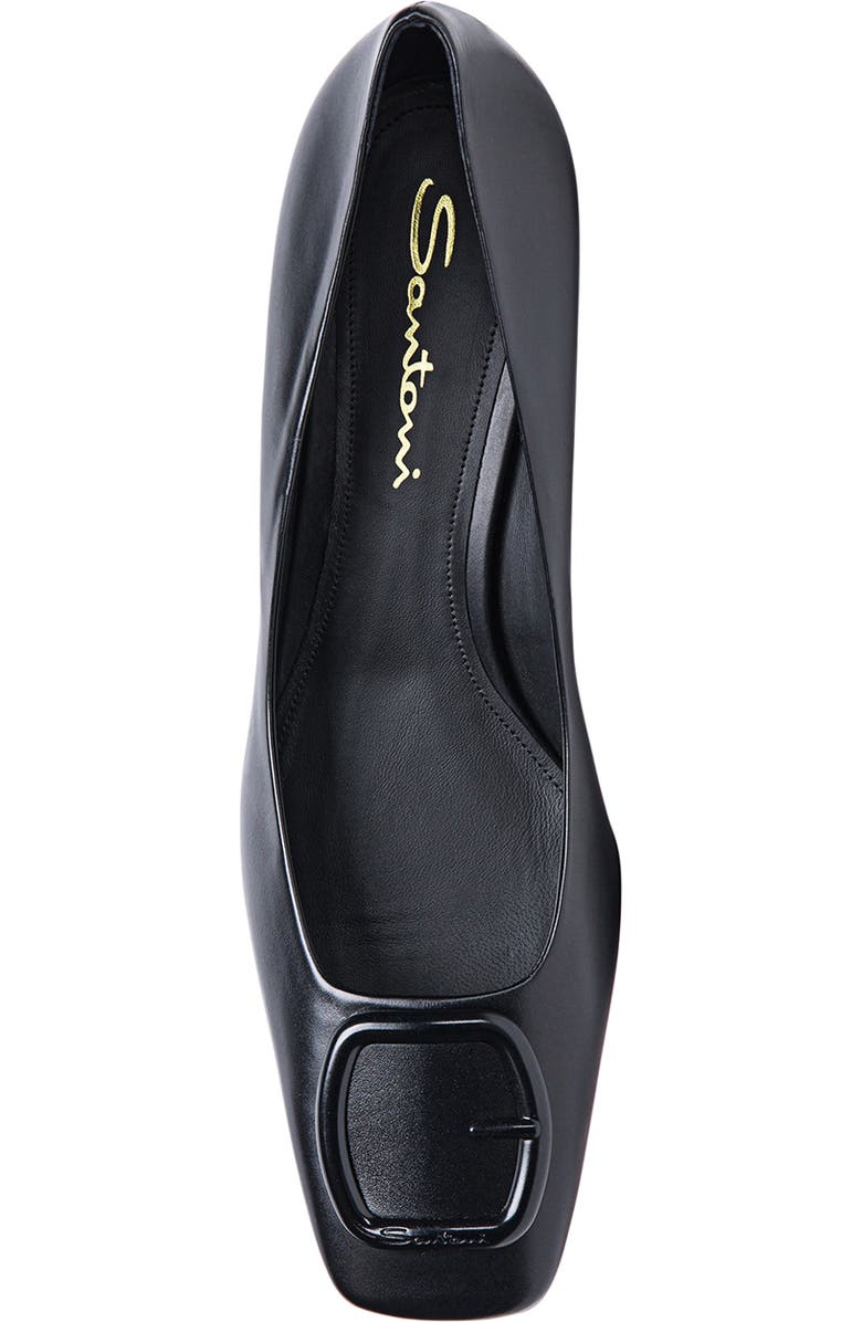 Santoni Women's leather mid-heel pump, Alternate, color, Black