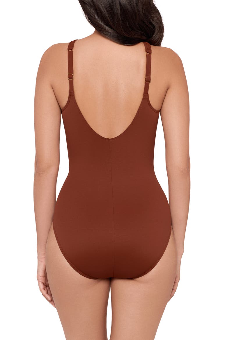 Rock Solid Aphrodite One-Piece Swimsuit, Alternate, color, COPPER BROWN