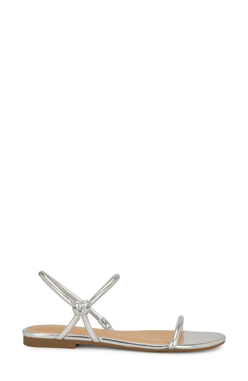 Nine West Maizy Ankle Strap Sandal In Silver