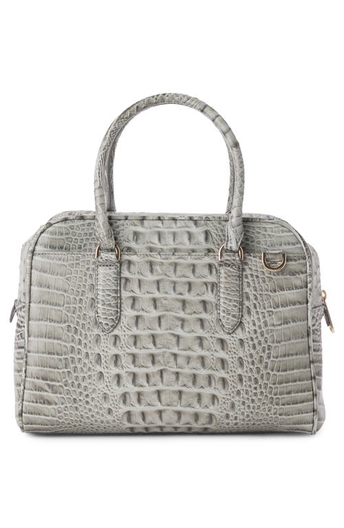 Brahmin Marissa Croc Embossed Leather Satchel In Gray
