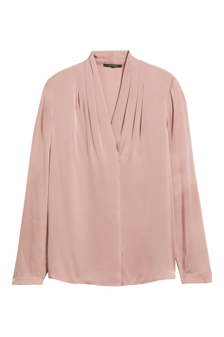 Nellie Pleated Stretch Silk Top, Alternate, color, VINTAGE ROSE