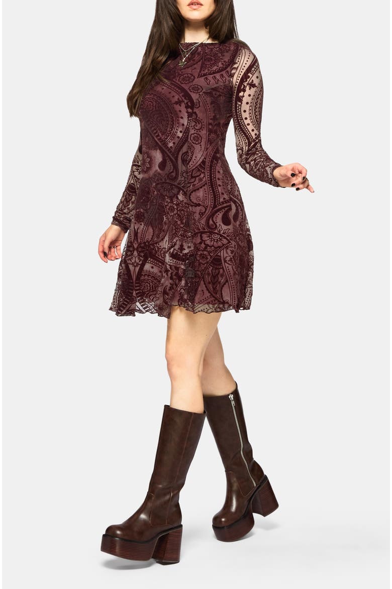 Loveday Paisley Printed Godet Mini Dress, Main, color, Pink