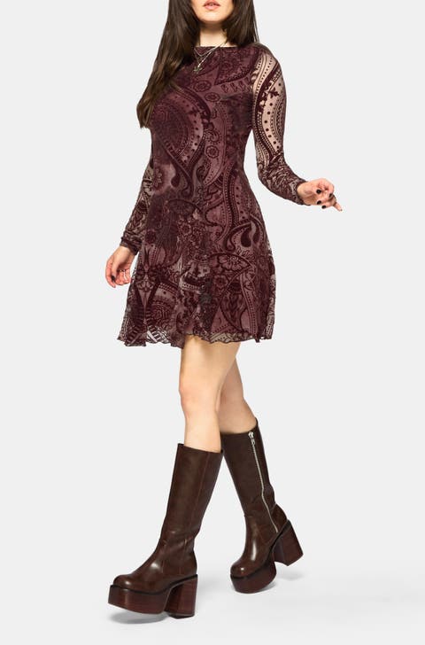 Loveday Paisley Printed Godet Mini Dress
