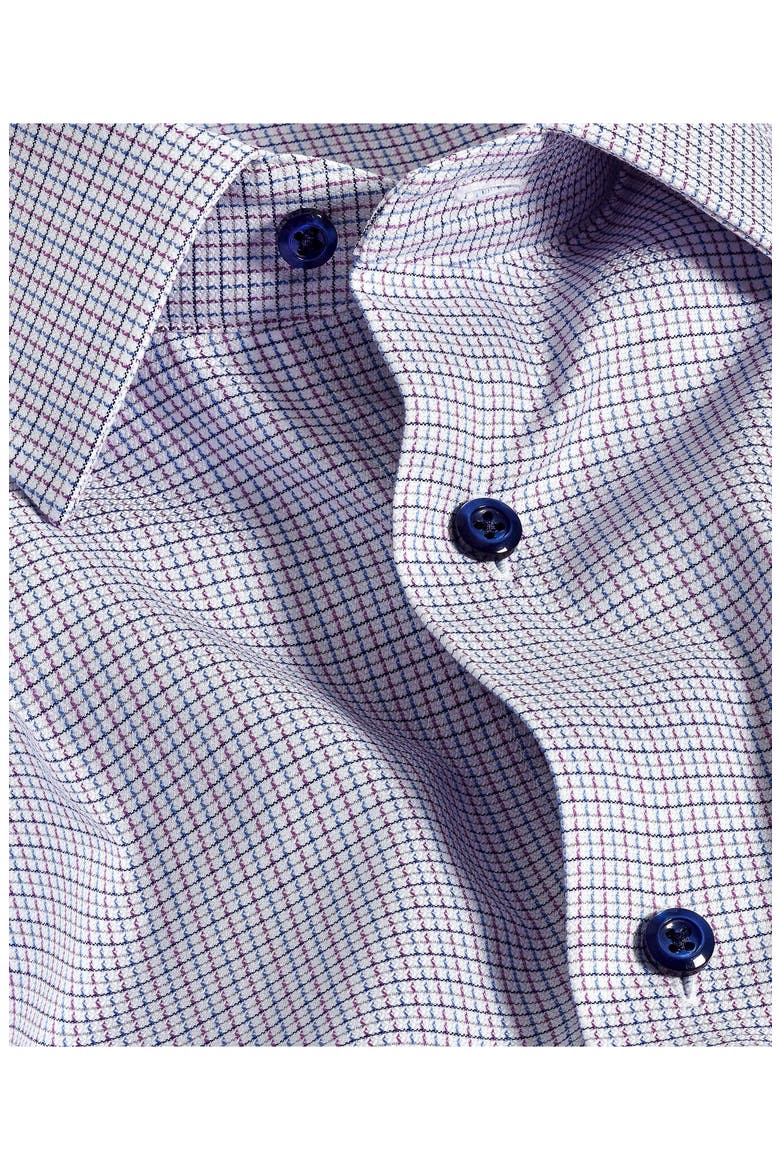 Regular Fit Microcheck Cotton Dobby Dress Shirt, Alternate, color, BLUE/ BERRY