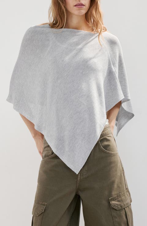 Raul Asymmetrical Hem Knit Cape