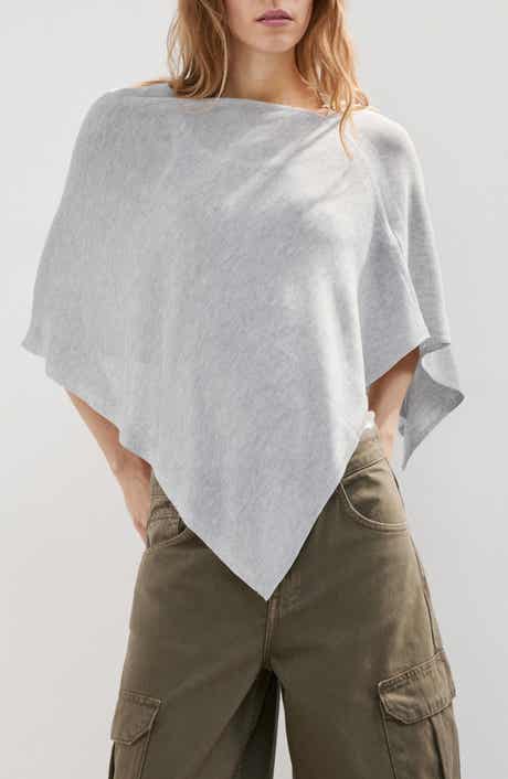 Raul Asymmetrical Hem Knit Cape