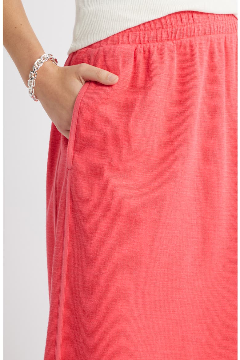 Jetset Cotton Blend Knit Midi Skirt, Alternate, color, RED GERANIUM