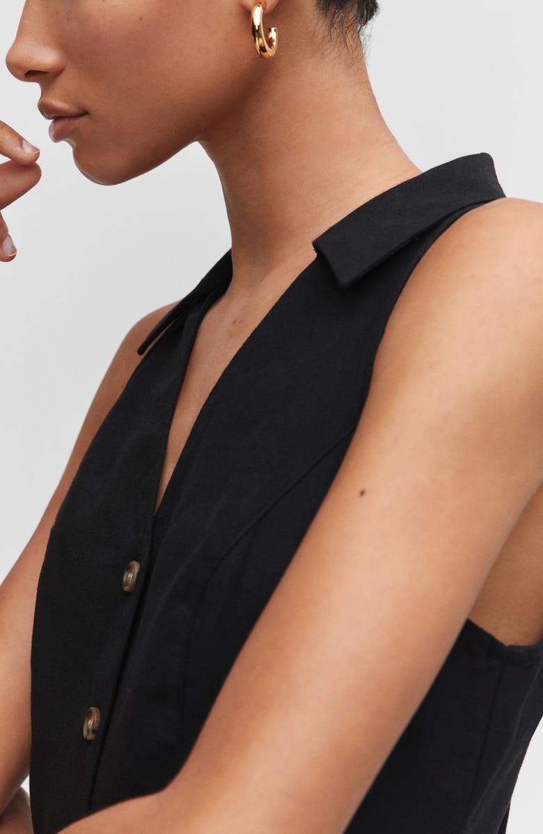 MANGO Sleeveless Mini Shirtdress, Alternate, color, 