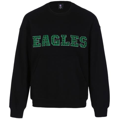 Women
s Cuce Black Philadelphia Eagles Chenille Jeweled Sweatshirt