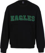 CUCE Women's Cuce Black Philadelphia Eagles Chenille Jeweled Sweatshirt