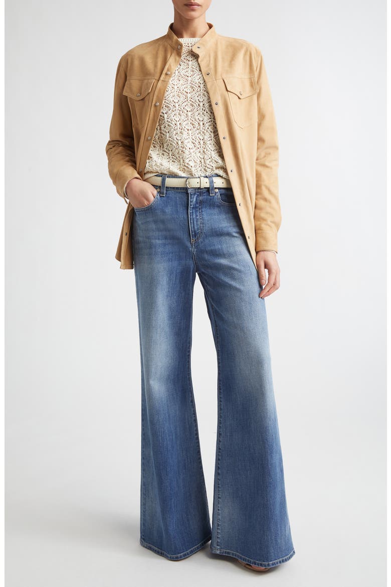 Ankle Flare Leg Jeans, Alternate, color, BLUE
