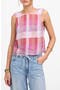 Plaid Tie Back Linen Tank Top