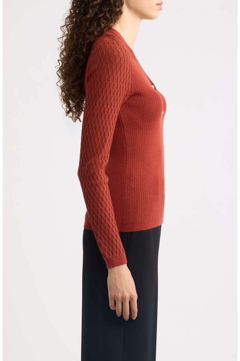 The Yusra V-Neck Sweater, Alternate, color, TOASTED SAFFRON