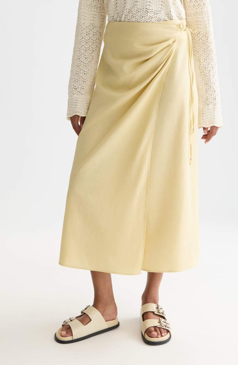 Scotch & Soda Linen Blend Wrap Maxi Skirt, Main, color, Parsnip