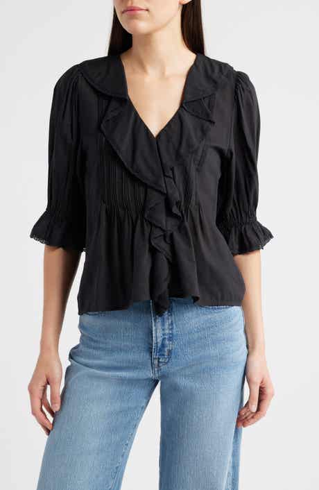Ruffled Puff-Sleeve Top