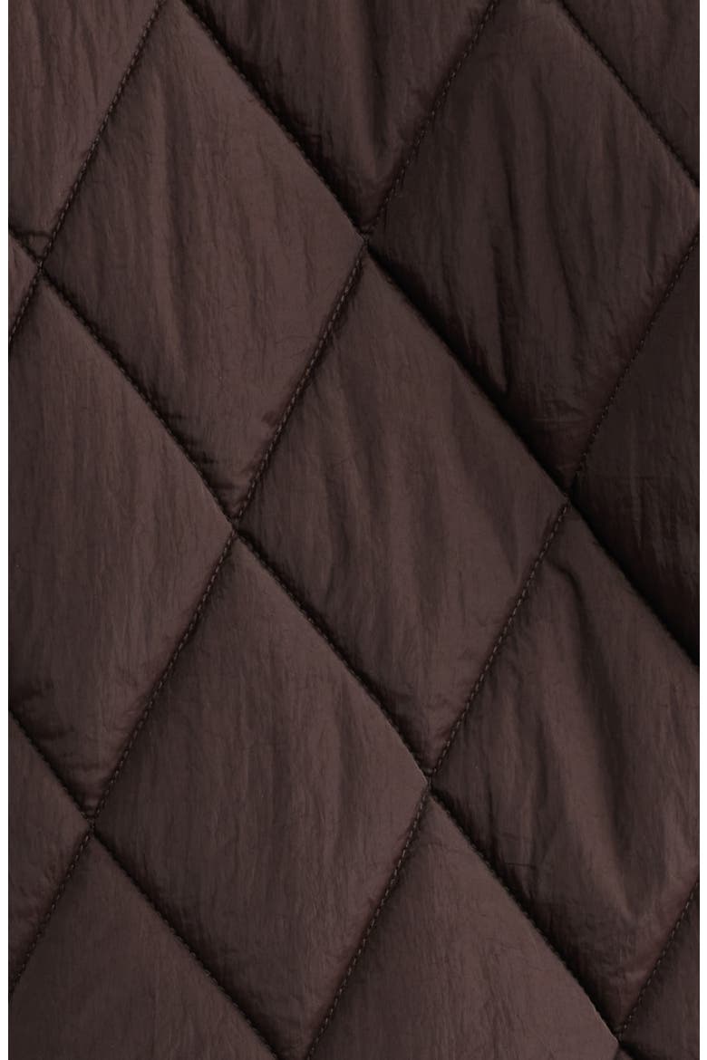 Quilted Crop Jacket, Alternate, color, DARK BROWN
