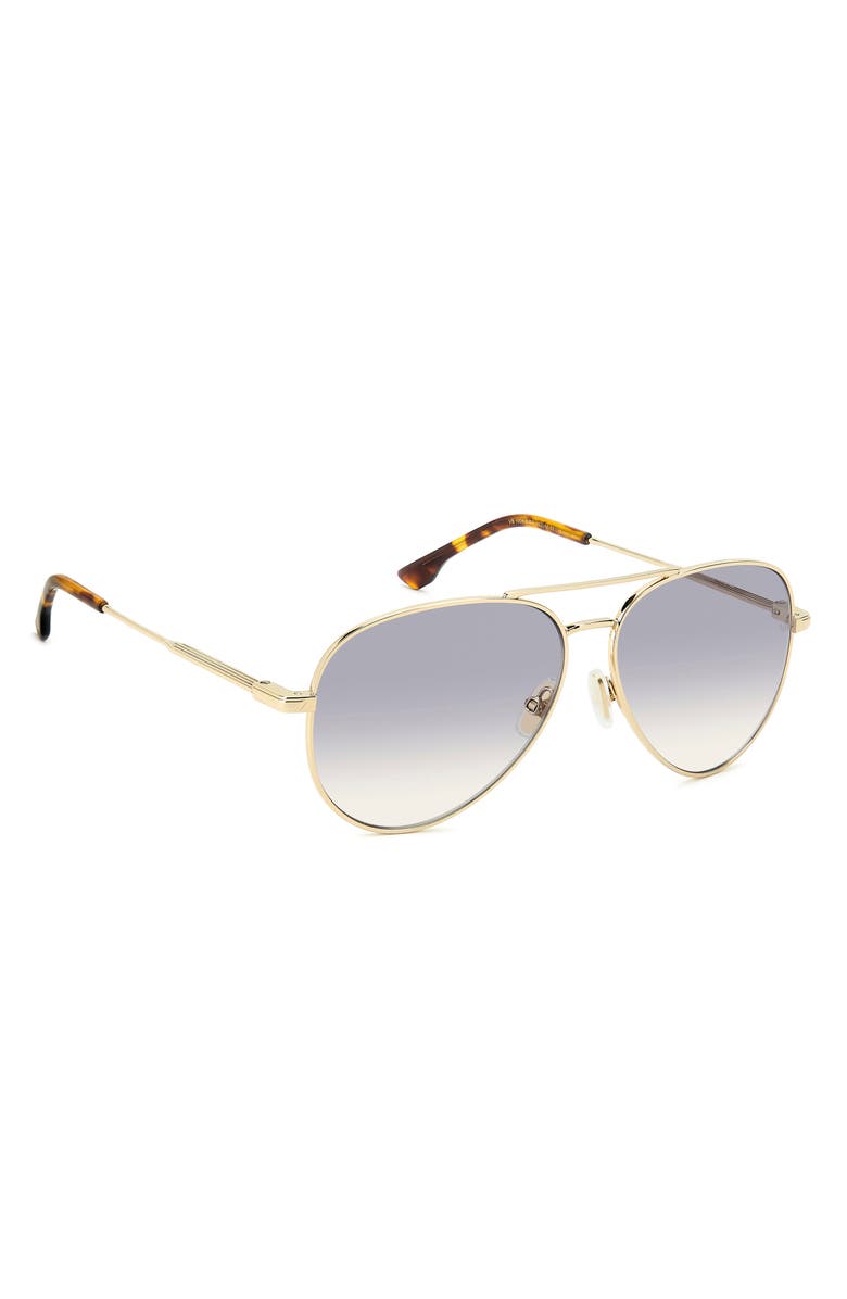 Victoria Beckham 58mm Gradient Pilot Sunglasses, Alternate, color, Gold/ Blue Sf Ar