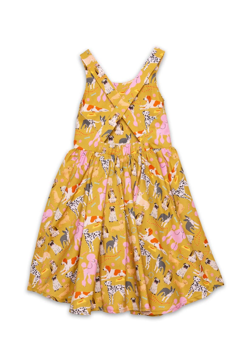 WORTHY THREADS Girls Cross Back Woven Dress, Alternate, color, Dogs