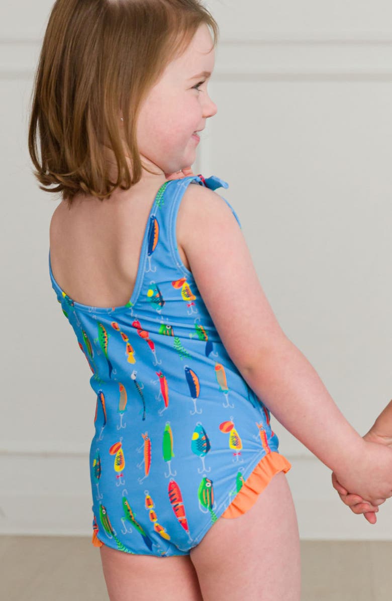 RuffleButts Gone Fishin' One-Piece Swimsuit, Alternate, color,