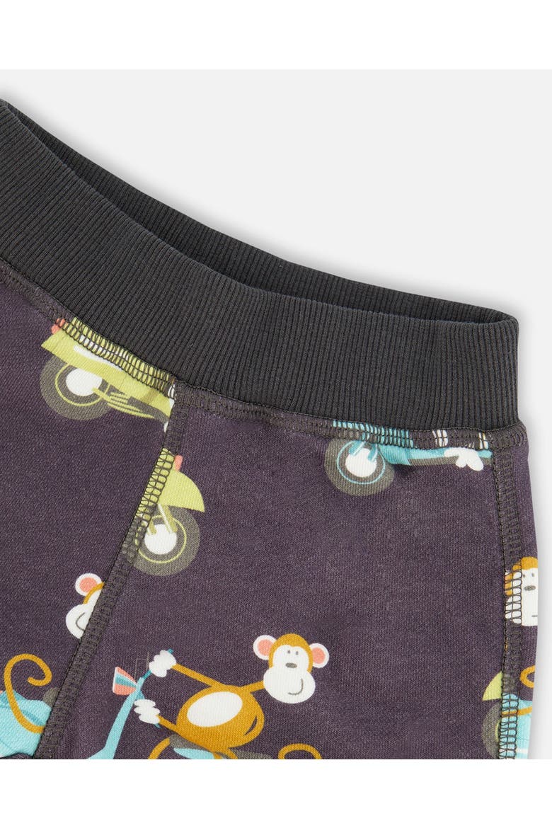 Baby Boy's Two-Piece Top And Short Set Monkey On Navy And Turquoise Moped, Alternate, color, Monkey On Navy And Turquoise