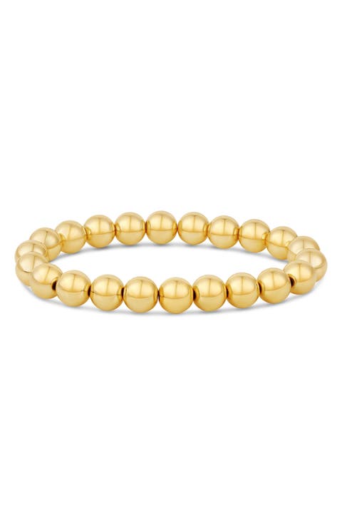 Two-Tone Beaded Stretch Bracelet